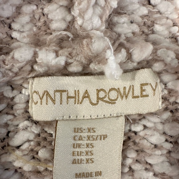 Cynthia Rowley Textured Knit Hooded Open Front Cardigan Sweater Beige Cream XS - Picture 2 of 6